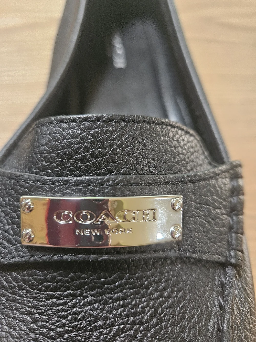 Coach Black Leather Penny Loafers for Women